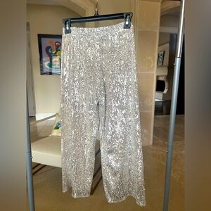Zara Girls Silver Straight Leg Pants - size 12